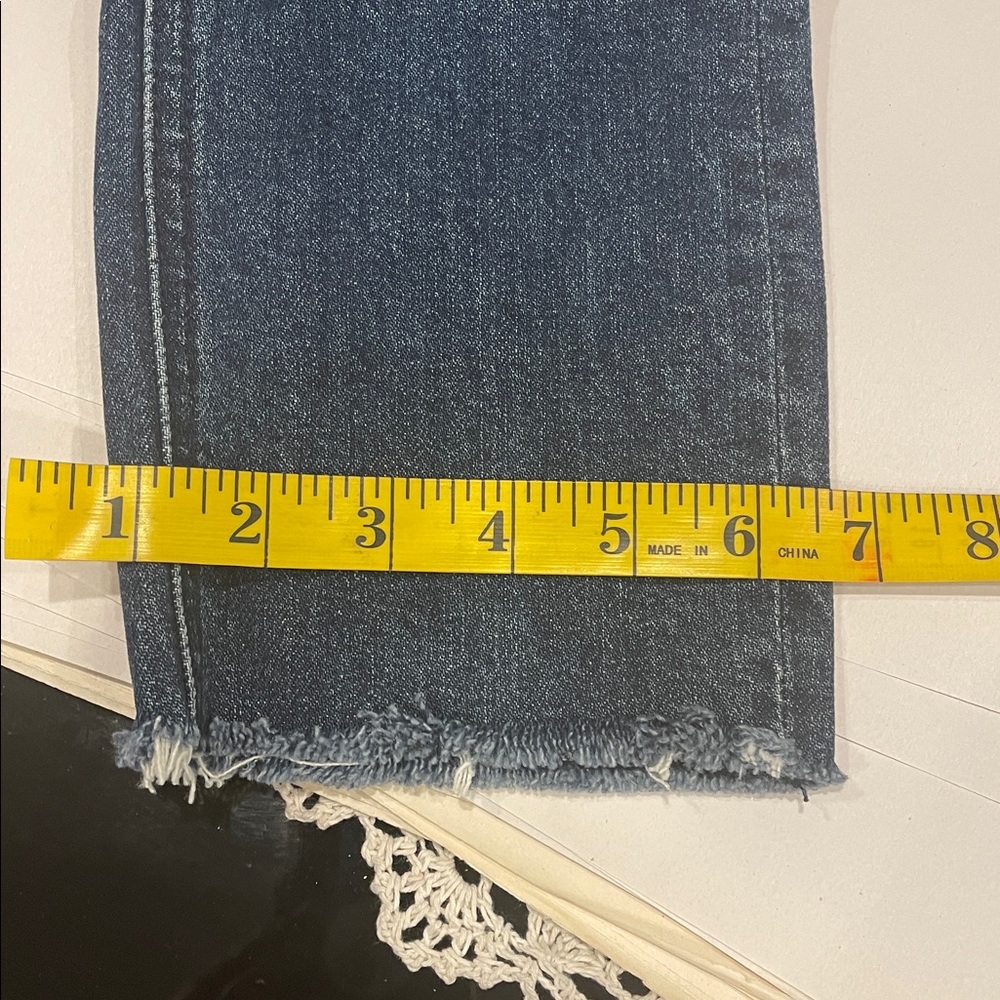 MOTHER The Dazzler Ankle Fray High Waist 24 Painfully Obvious Dark Wash skinny - Picture 9 of 11